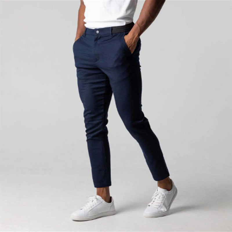Heren Slim Grijs Business Rechte Pantalon