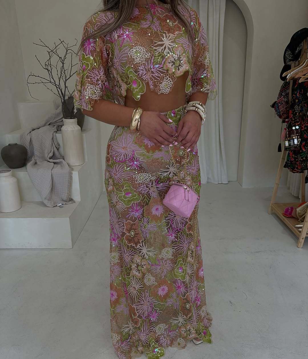 Borduurwerk Pailletten Zware Industrie Feestrok Pak Kort/Lang