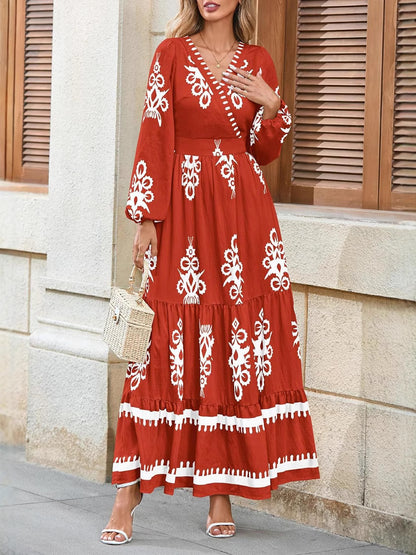 Bohemian Floral Long Sleeve Dress