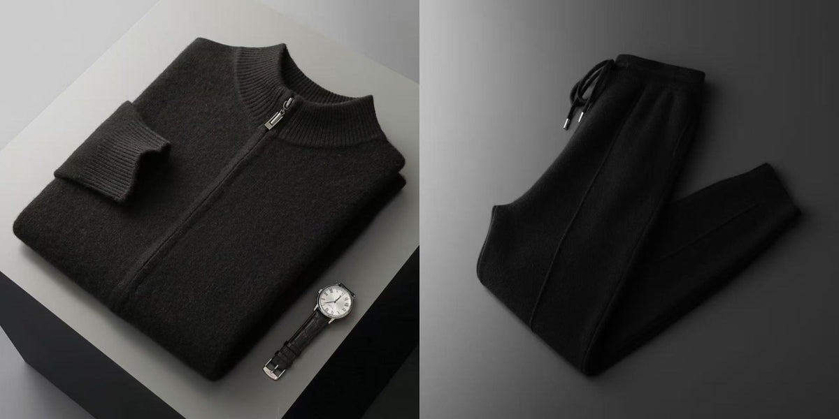 Men's knitted sweater coat