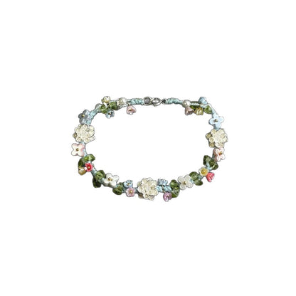 Designer Lotus Woven Silver Plated Bracelet