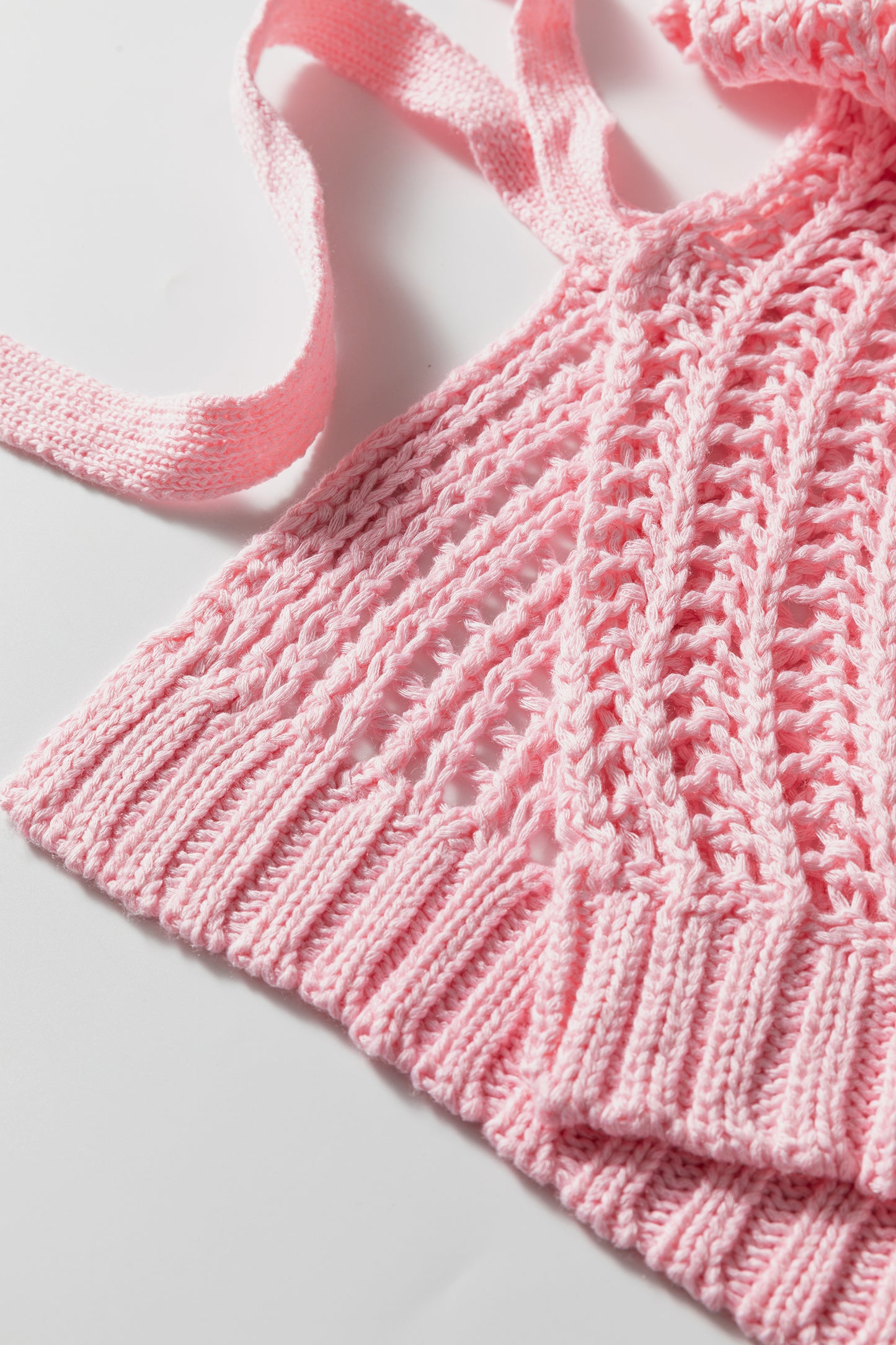 Plus size open gebreide trui met strik en korte mouwen