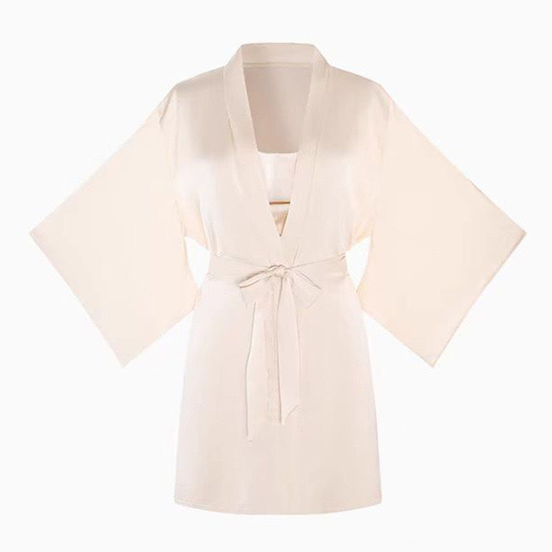 Lace Trim Ice Silk Womens Sleepwear Nightdress