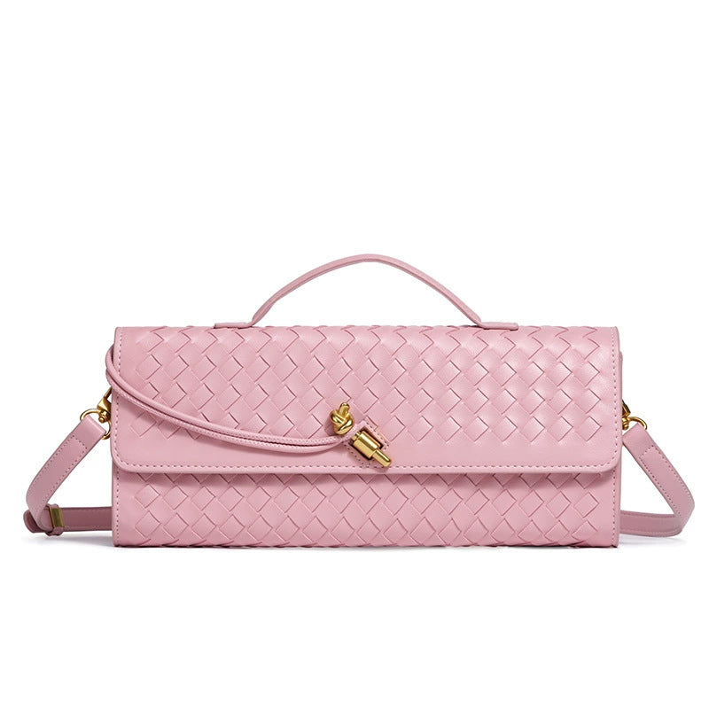 Soft Handmade Woven PU Leather Organ Crossbody Bag