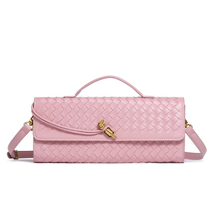 Soft Handmade Woven PU Leather Organ Crossbody Bag