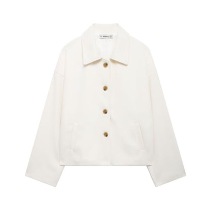 Women's Lapel Collar Wool Blend Jacket