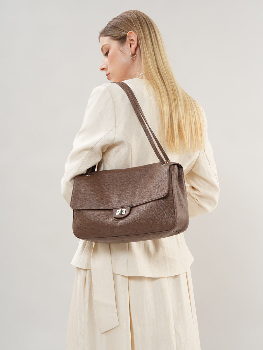 Top Grain Cowhide Leather Messenger Crossbody Shoulder Bag