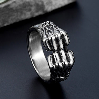 Stainless Steel Fist Retro Ring for Men