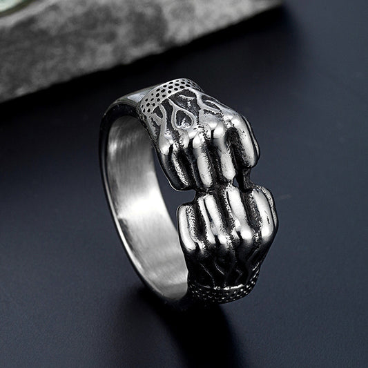 Stainless Steel Fist Retro Ring for Men