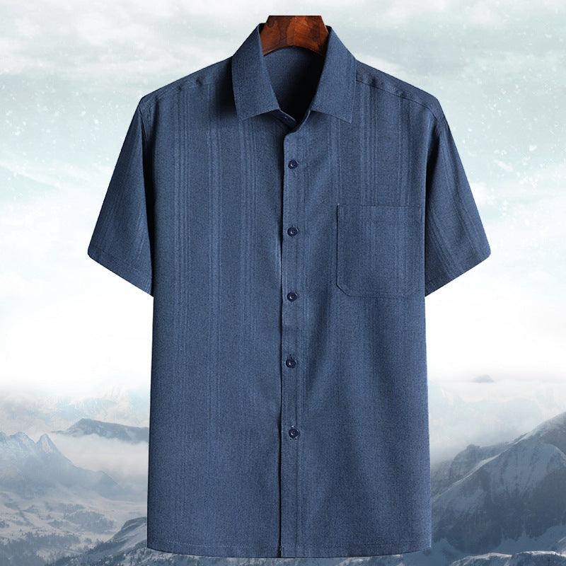 Mens Linen Cotton Blend Shirt Loose Fit Long Short Sleeve