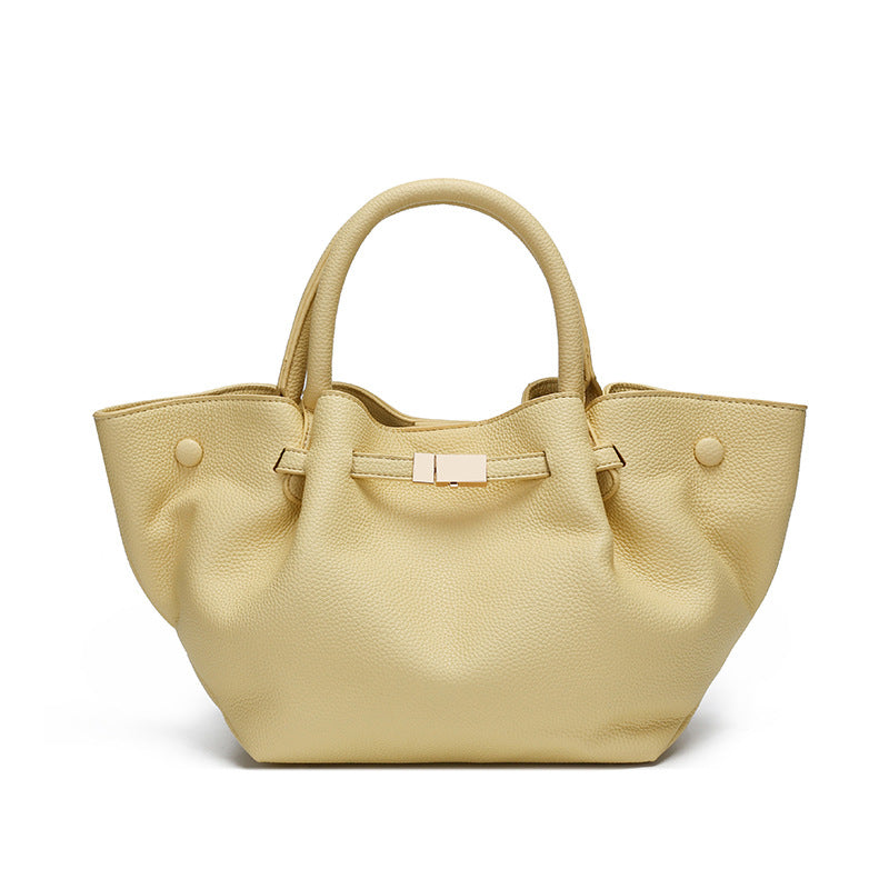 Women's Textured Pleated Tote Bag Large Capacity Single Shoulder Handbag
