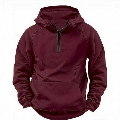 Mens Retro Hooded Zipper Jacket