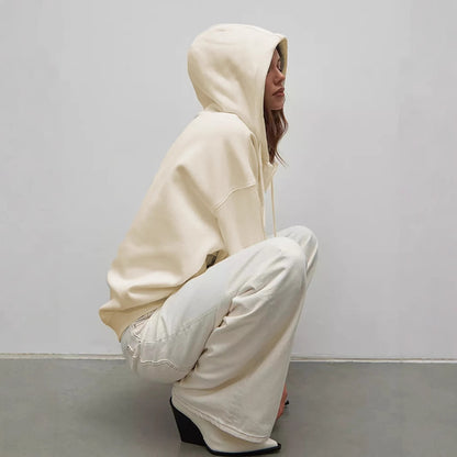 Plus size sweatvest met capuchon