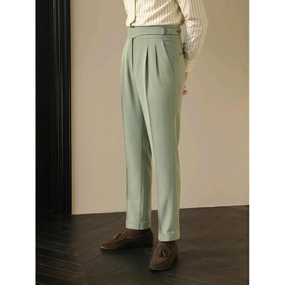 Heren Britse Retro Business Buckle Pants