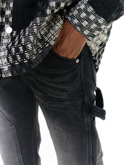 Gradient Washed Straight Leg Jeans American High Street Heren