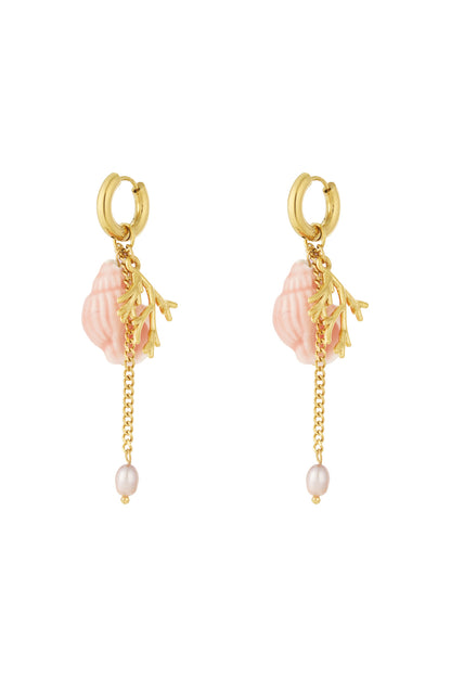 Koraal vibes oorbellen