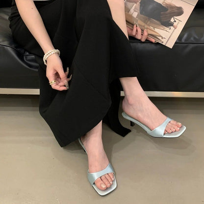 French-style women's open-toe slippers