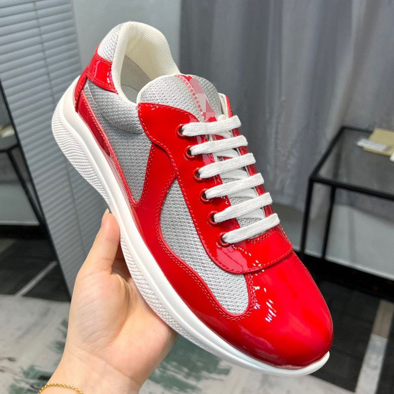 Casual Breathable Cowhide Canvas Sneakers for Men