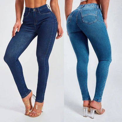 Stretch high-rise jeans