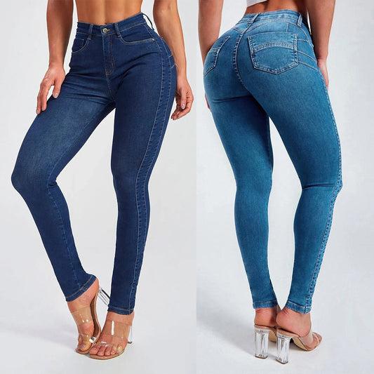 Stretch high-rise jeans