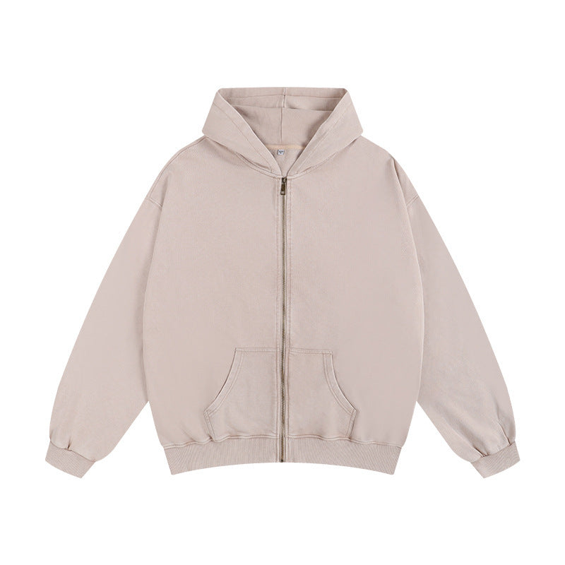 Distressed Cotton Hooded Sweatshirt