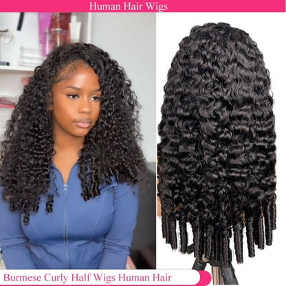 Half Wig Machine-Made 3-in-1 Burmese Curly