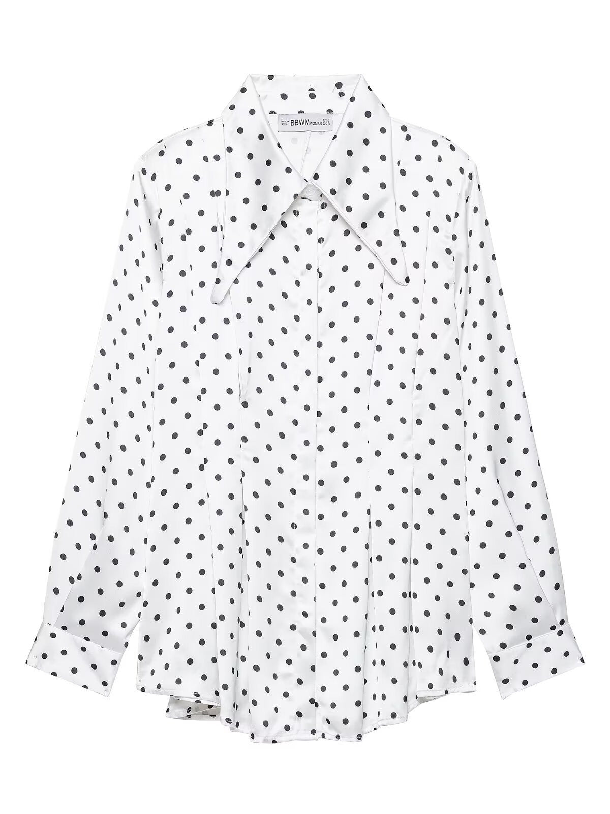 Women's Polka Dot Shirt and High-Waisted Pants