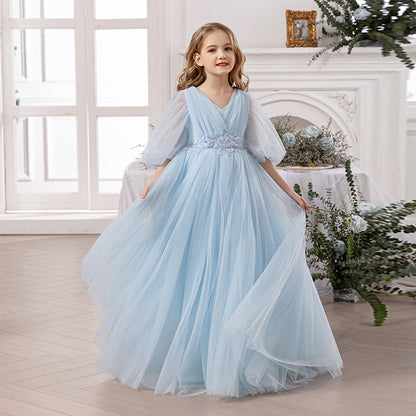 Little Girls Fluffy Princess Dress for Birthday Wedding Party