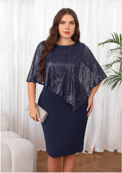 Women's dress with a fitted skirt and a middle skirt