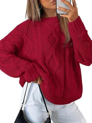 Women's knitted round-neck sweater for casual wear
