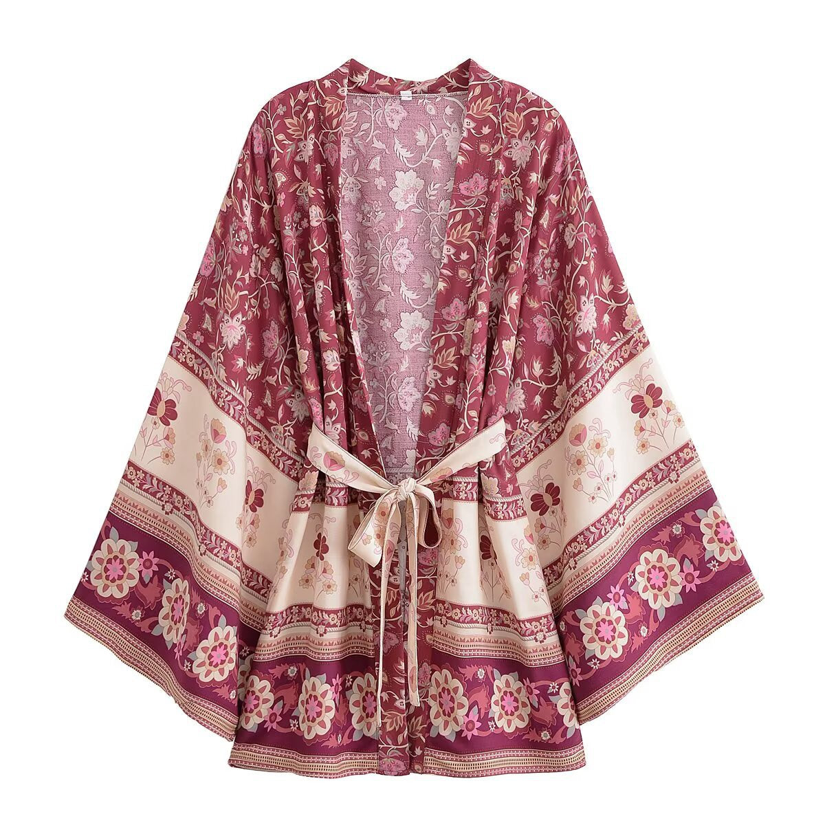 Summer Bohemian Floral Kimono Dress