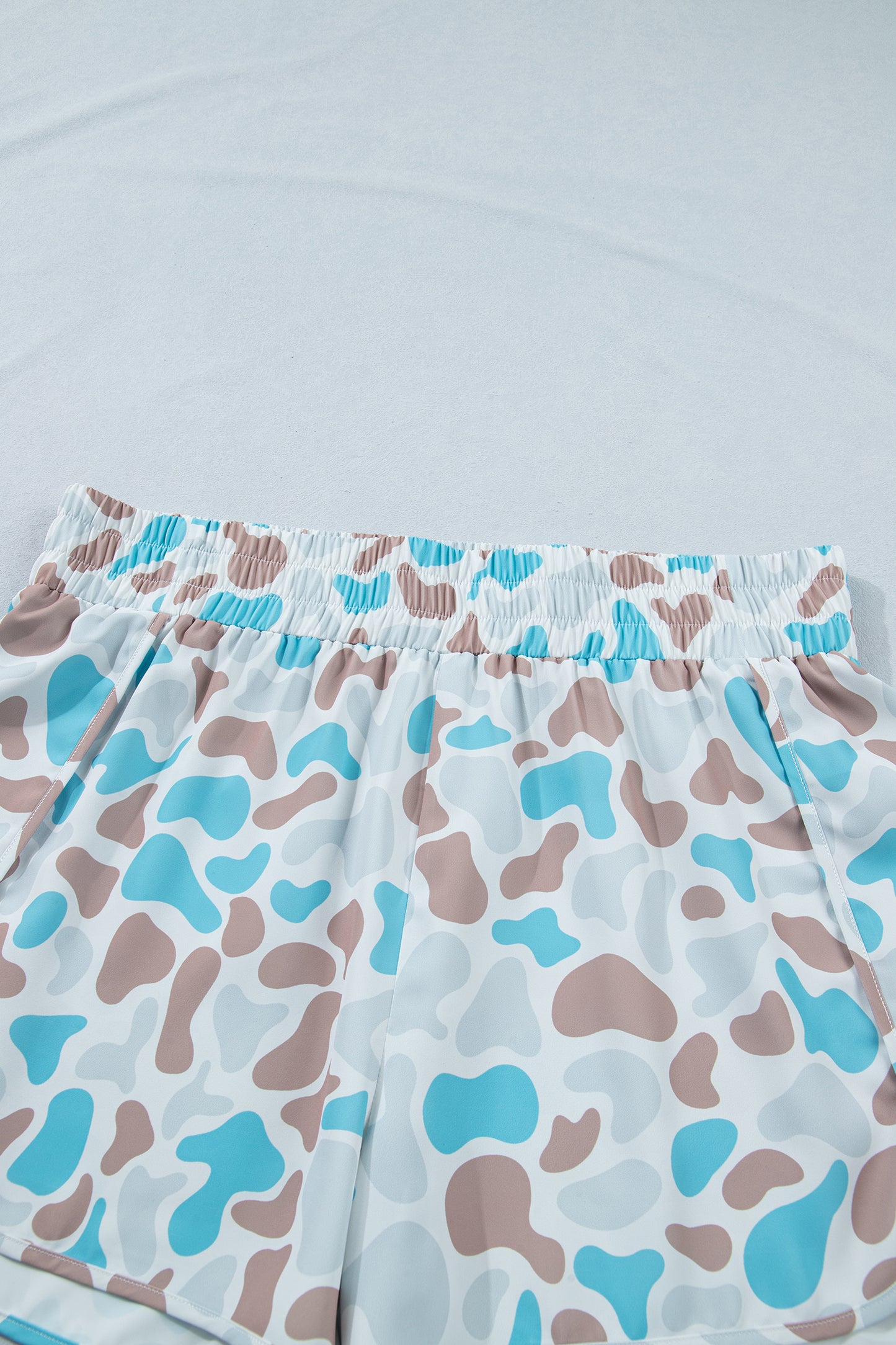 Multicolor plus size camouflage sportshorts met elastische tailleband