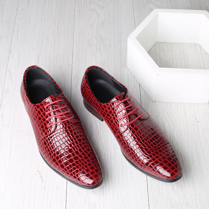 Mens Pointed Toe Leather Shoes British Korean Style