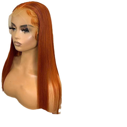 Synthetische oranje stijle lace wig