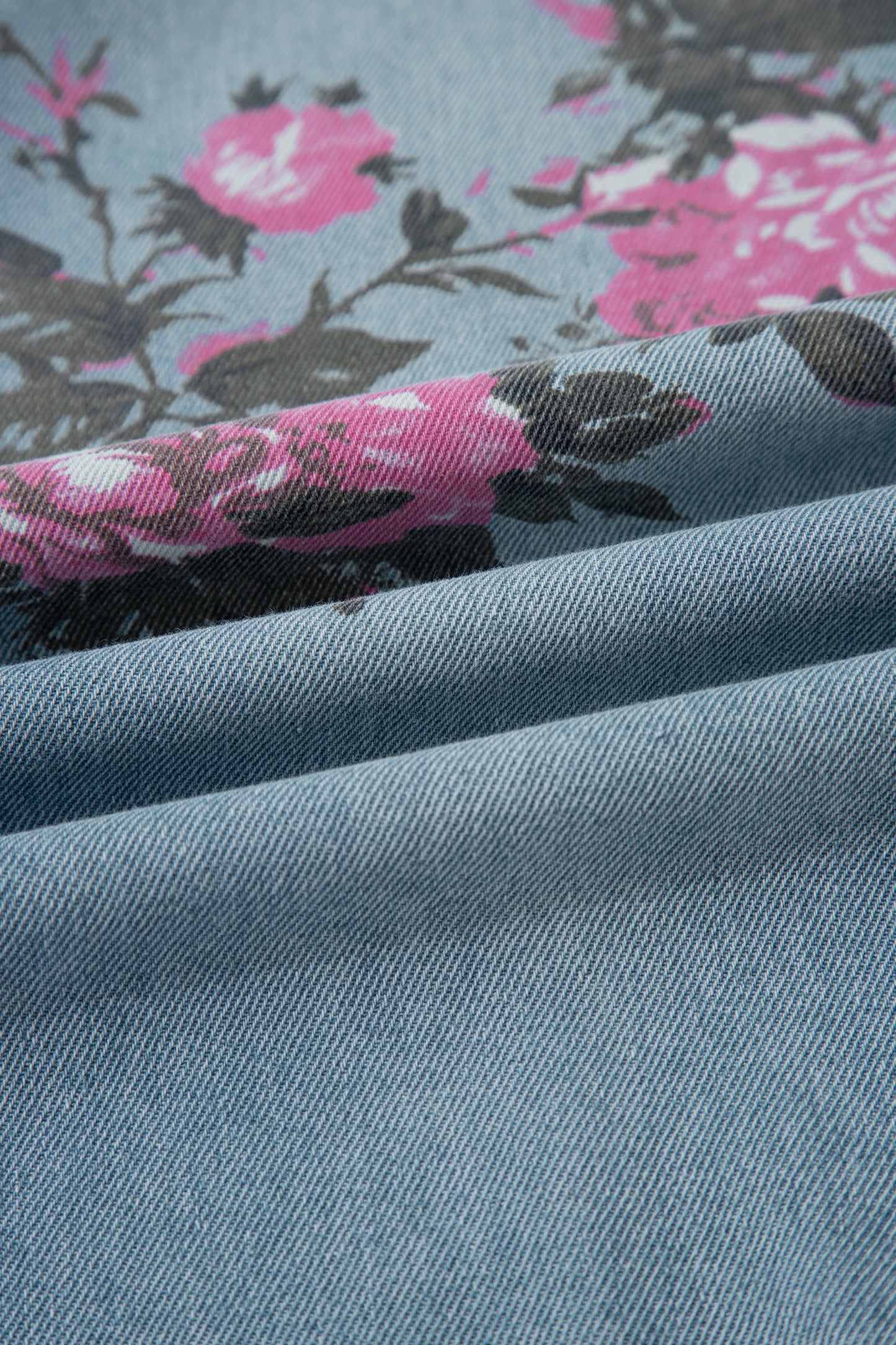 Sky Blue Garden bloemenprint bootcut jeans met hoge taille