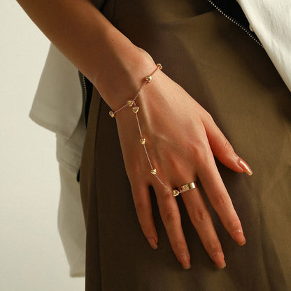 Retro Heart Shape Gold Plated Bracelet