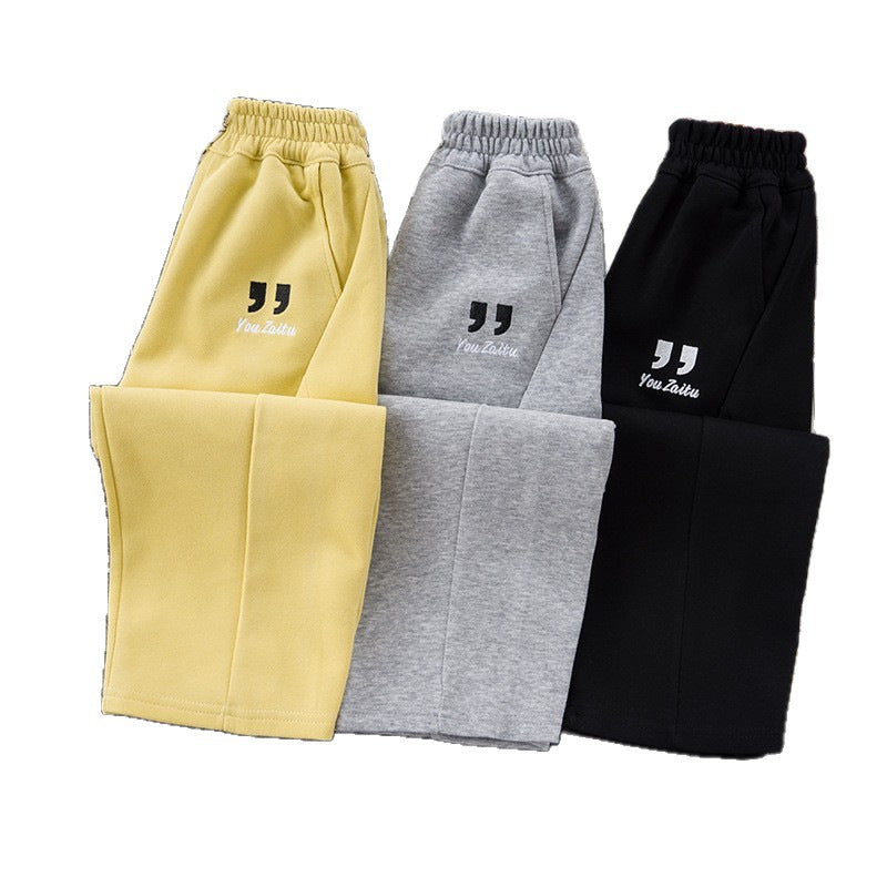Casual katoenen meisjes broek met wijde pijpen