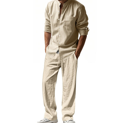 Men's Linen Casual Shirt and Pants Set