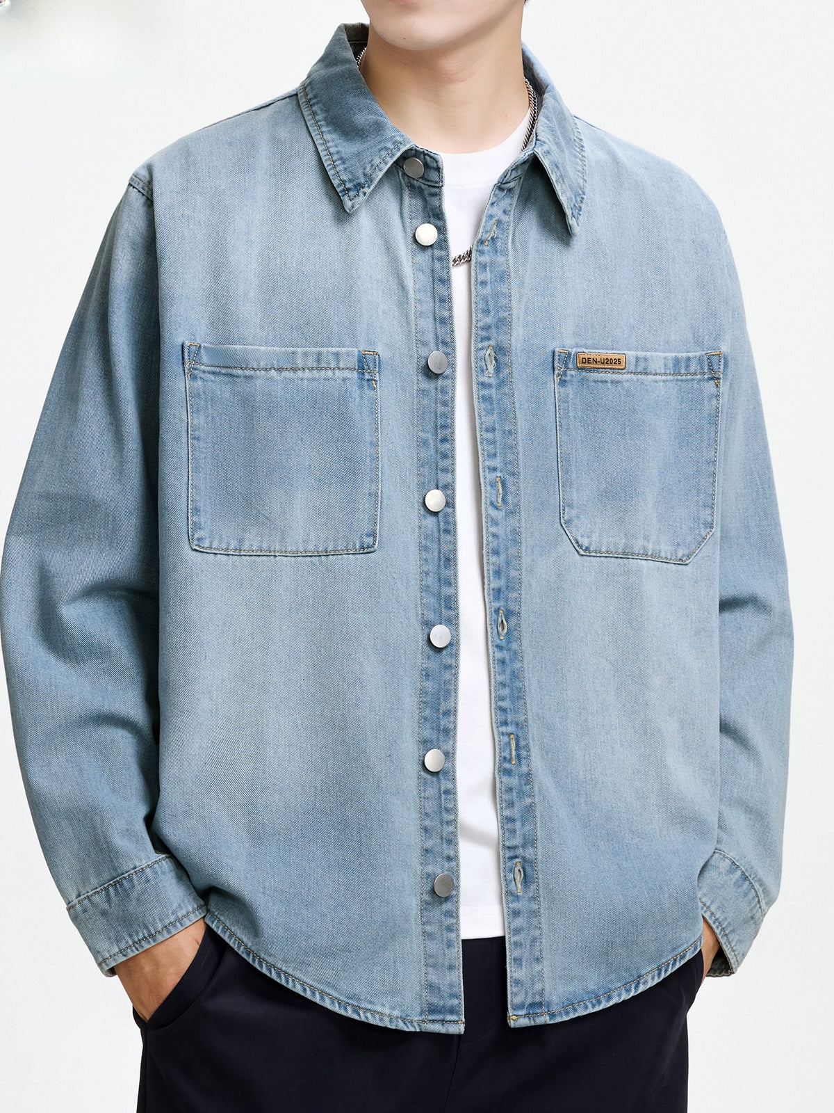 Mens Denim Long Sleeve Shirt