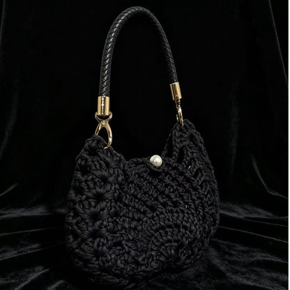 Handwoven Wool Fish Pattern Shoulder Bag