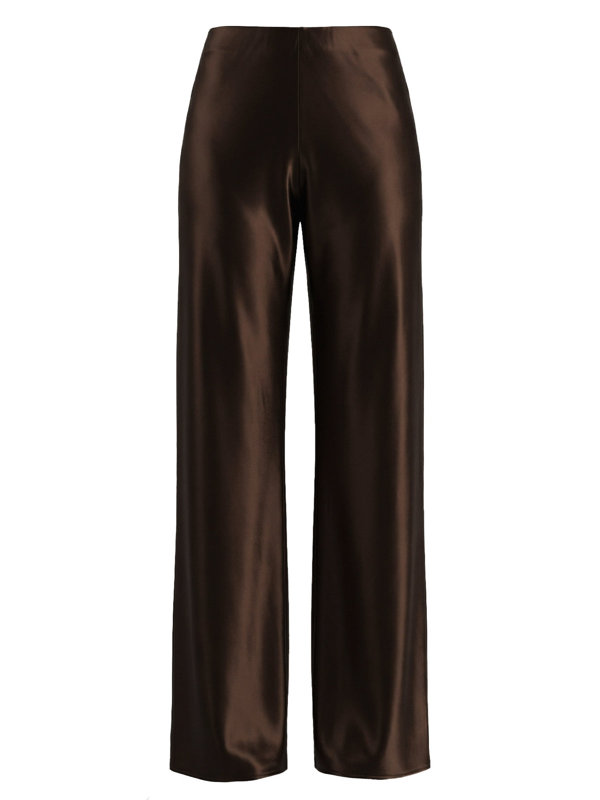 Women's High-Waisted Satin Wide Leg Long Pants with Elastic Waist