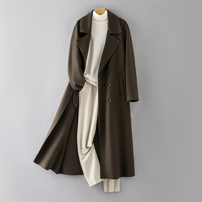Extended-Length Wool Coat for Men