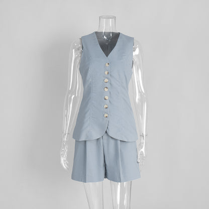 Women's Cotton Linen Vest Shorts