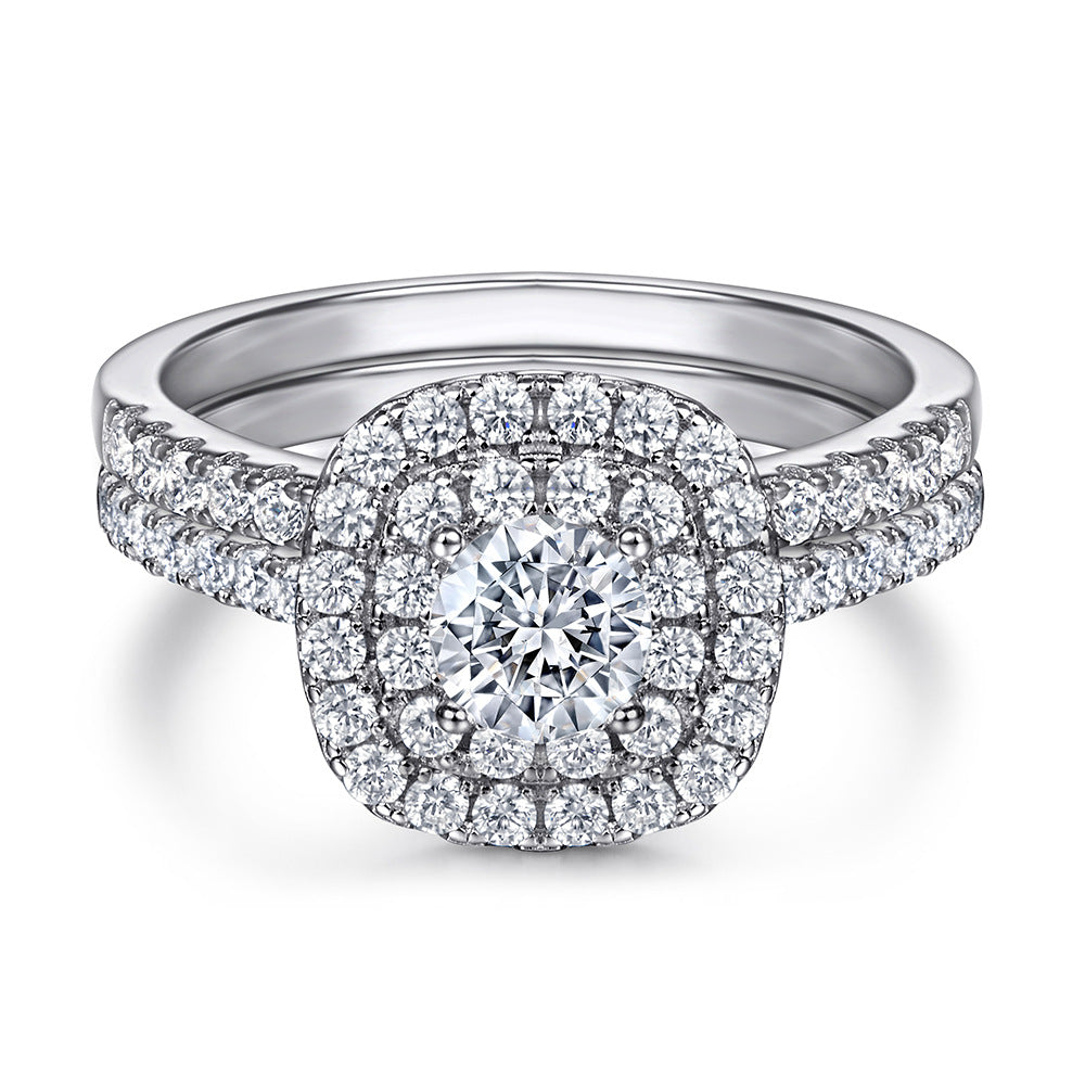 Stapelbare ring van sterling zilver met zirkonia