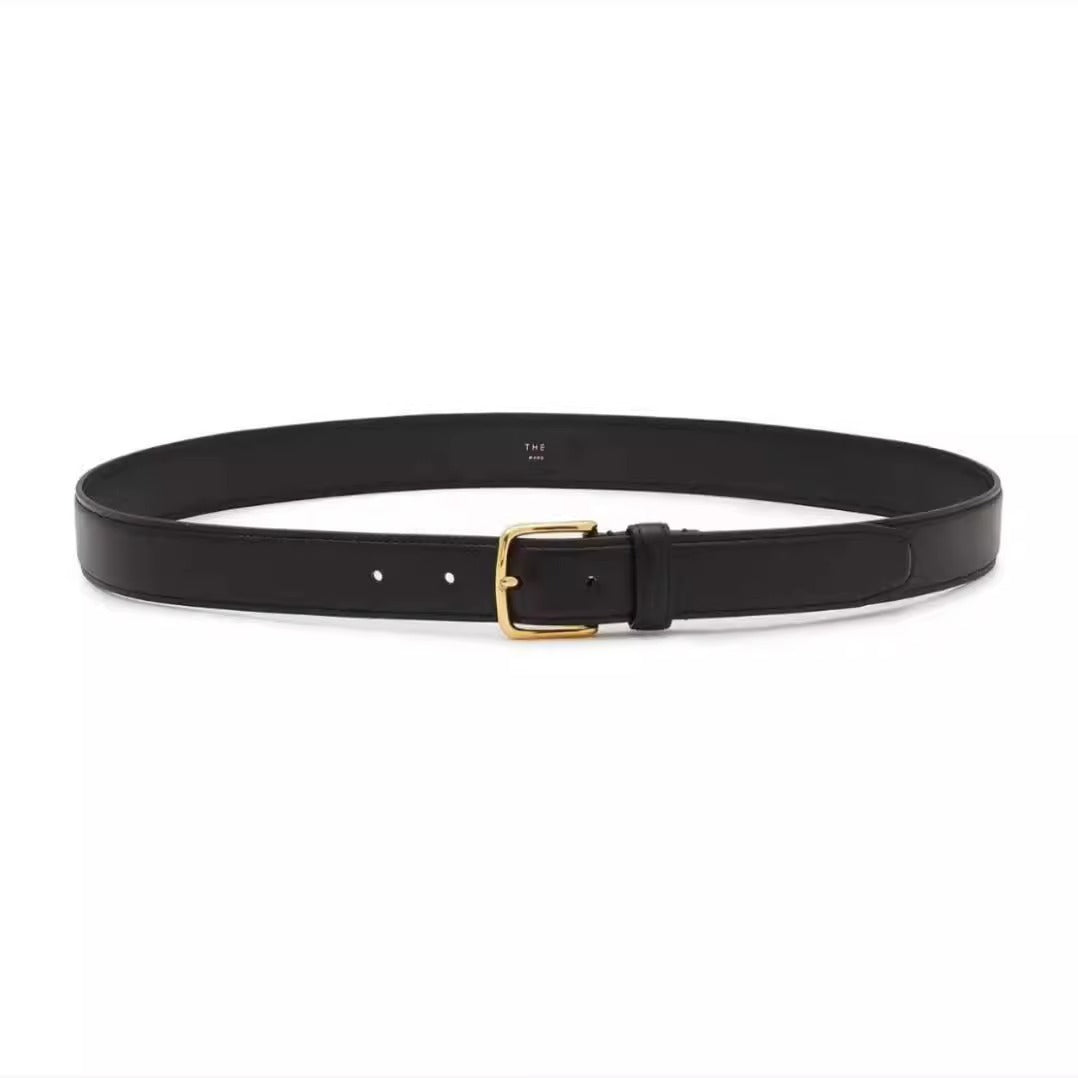 Women's Classic Cowhide Leather Belt with Pin Buckle