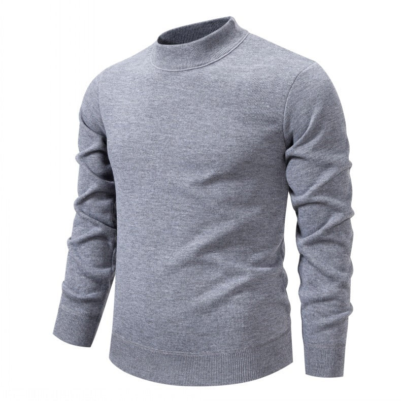 Men's Thickened Fleece-Lined Crew Neck Knit Sweater Autumn Winter