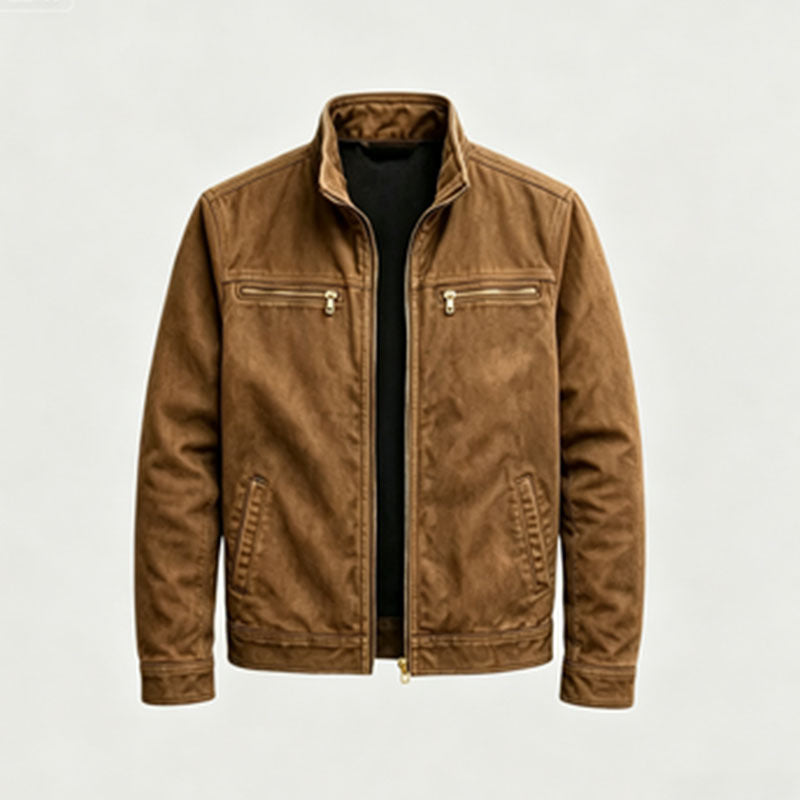 Mens Retro Casual Workwear Jacket Cotton Long Sleeve Coat