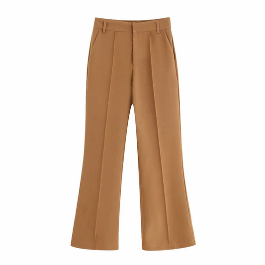 Dames Slim High-waist Flared Pantalon