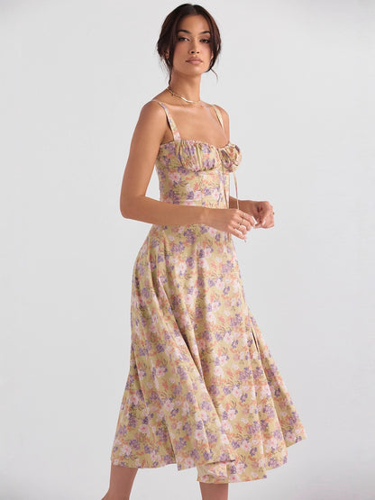 Floral Back Strap Maxi Dress