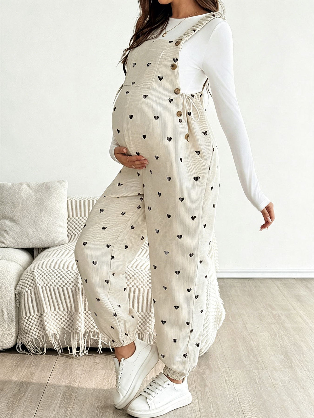 Woolen gauze maternity belt pants